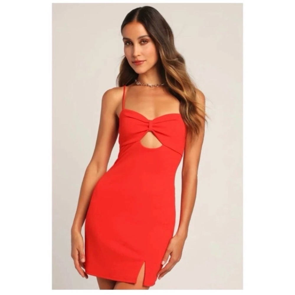 LULUS Red Cut Out Mini Dress - Picture 2 of 8